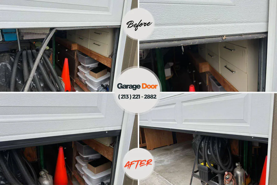Before and after: garage door repair Pompton Plains, NJ